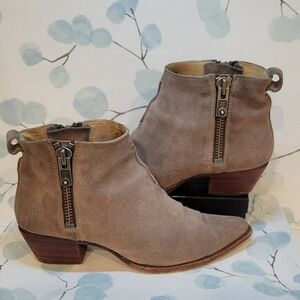 Frye Tan Suede Ankle Boots